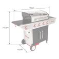 SOMAGIC - Barbecue au gaz MANHATTAN 450GPI - 4 brûleurs + réchaud 14kW-3