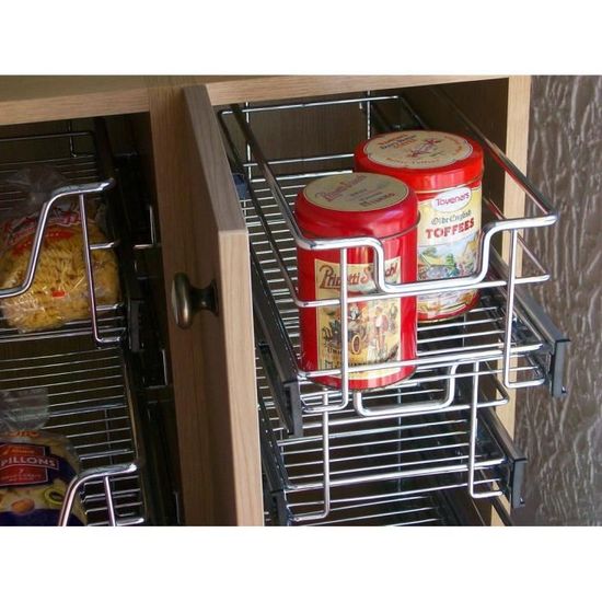 Panier Coulissant Cuisine De 30 Cm Acier Chrome Achat Vente