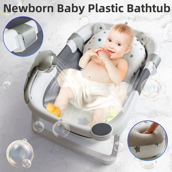 Donny Baignoire bébé avec thermomètre de bain, accessoire de baignoire  compact 0-36 mois, baignoire bébé compacte avec bouchon,[244] - Cdiscount  Puériculture & Eveil bébé