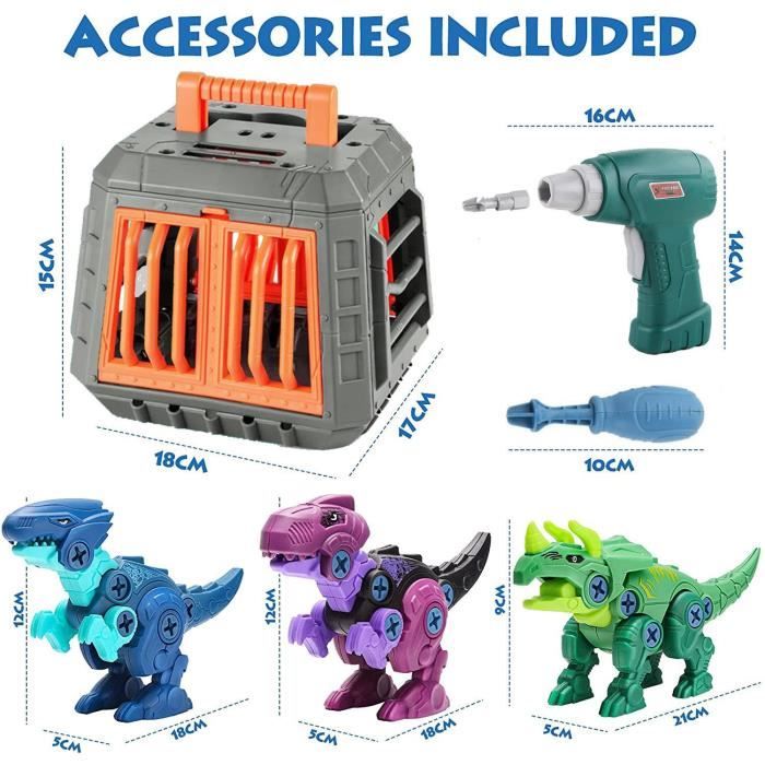Démonter les jouets de dinosaures pour les enfants avec boîte de