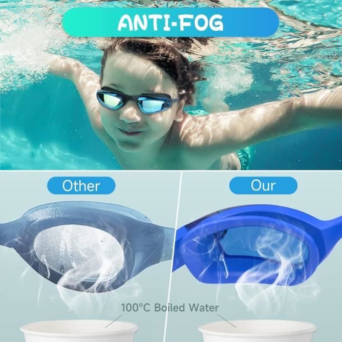 Lunettes de natation pour les enfants 6-14, lunettes de natation