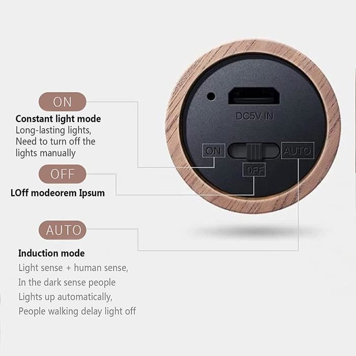 Applique Murale LED Detecteur De Mouvement Appliques Murales Intérieure 6W 3000K, ​Up And Down Angle De Faisceau Réglable, Lampe Murale Sans Fil LED Avec Port De Charge USB Veilleuse Magnétique