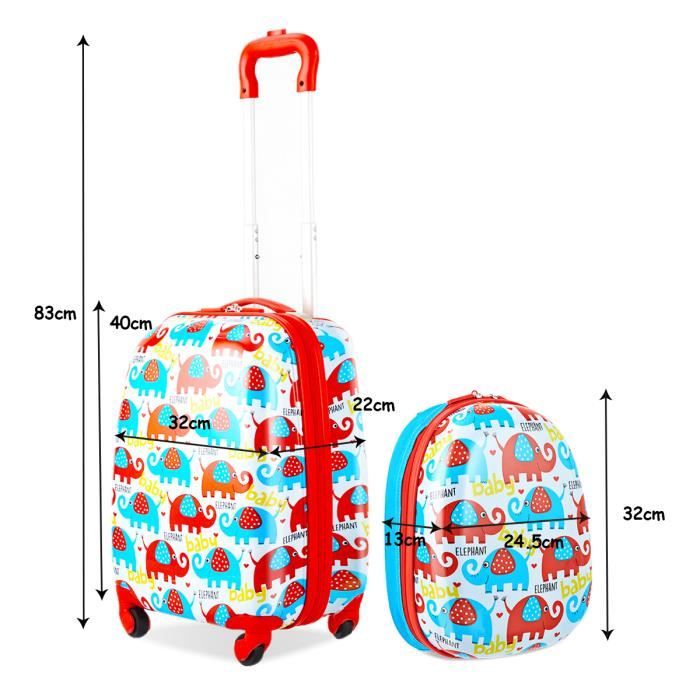 COSTWAY Valise enfant Sac Dos Bagage Main avec Roulettes en