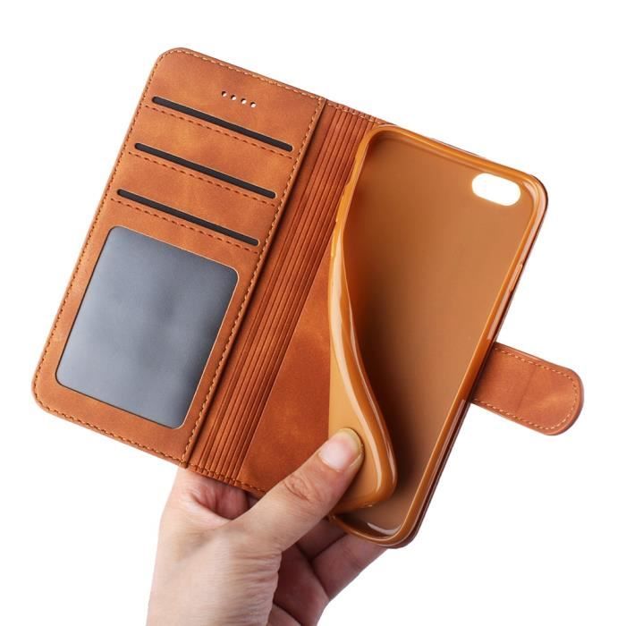 Étui Portefeuille En Cuir Pour IPhone 6/6S 4,7" Avec Stand Intégré - Pratique Et Élégant