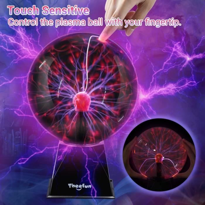 Theefun 8 Pouces Boule Plasma, Lère de Boule de Plasma Boule Plasma Magique  Touch Sensible Tactile Cristal Sphère Lère de Sphère2 - Cdiscount Maison
