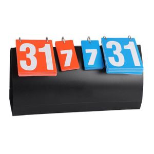 Tableau De Score Pliable 4 Chiffres – Double Face, Bleu, 36 Cm – Pour Tennis, Foot, Badminton, Basket, Volley – Cartes 0-9, Métal + Tissu + Carton