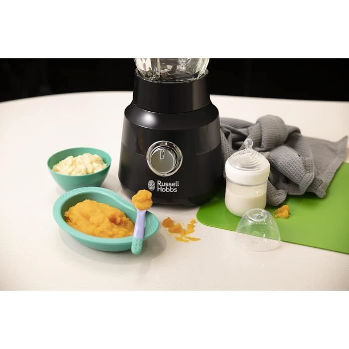 Blender Russell Hobbs 850W - Bol Verre 1.5L, 2 Vitesses + Pulse, Lame Inox Anthracite