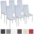 Lot de 6 chaises ALBATROS RIMINI en simili blanc, design contemporain - contrôlées par SGS-0