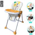 STAR IBABY Chaise Haute Pod Multipositions Inclinables Orange Motif Girafe-0