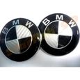 MARQUEUNE★2 x LOGO BMW CARBON NOIR DIAMETRE 82mm COFFRE + CAPOT-0