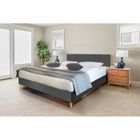 SOFAREVA Lit Elisa Tissus 160X200 | Gris foncé | Lit design et fonctionnel