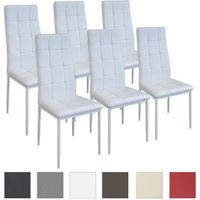 Lot de 6 chaises ALBATROS RIMINI en simili blanc, design contemporain - contrôlées par SGS