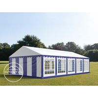Tonnelle Toolport Tente de réception 5x10 m PVC env. 500g/m² bleu blanc imperméable