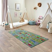 Tapis de Jeu Enfant 95x200cm, Playcity - Tapis Circuit Voiture - Lavable - Antidérapant - Carpet Studio