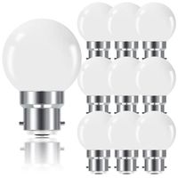 Ampoule LED B22 1W,Ampoule à Baïonnette Mini Globe Golfball B22 G45,Blanc Chaud,1W Équivalent Incandescence 5W,Non Dimmable,Lot de10