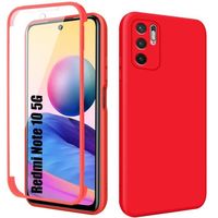 Coque pour Redmi Note 10 5G Protection Intégrale Rouge Antichoc Anti-Rayures