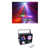 Jeux de Lumière PRO Multi Effet 4 EN Magic Ball 1 x LED 9W RGB 3-en-1 Crypto 12W STRYKE 9W +Laser 16 motifs Soirée Lounge Bar