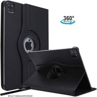 Housse Etui Noir pour Apple iPad Pro 11 2021 Coque avec Support Rotatif 360° avec stylet Toproduits®