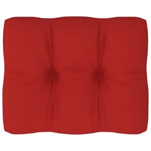 COUSSIN D'EXTÉRIEUR Coussin de canapé palette Jardin - Rouge - Bain De Soleil chaise longue Matelas Transat Moderne - 50x40x12 cm