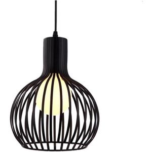 LUSTRE ET SUSPENSION Lustre Tête Simple 20cm Lampe Suspension Luminaire Cage en Fer Noir Vintage Industrielle pour Chambre Salon
