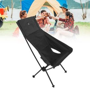 CHAISE DE CAMPING YOUXIU-Chaise pliant camping portable noir -UNE