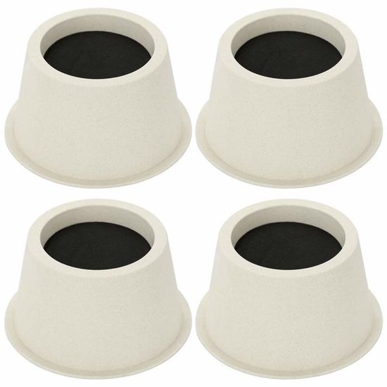 Lot De 4 Rehausseurs De Meubles En Plastique Blanc - 10 Cm De Hauteur