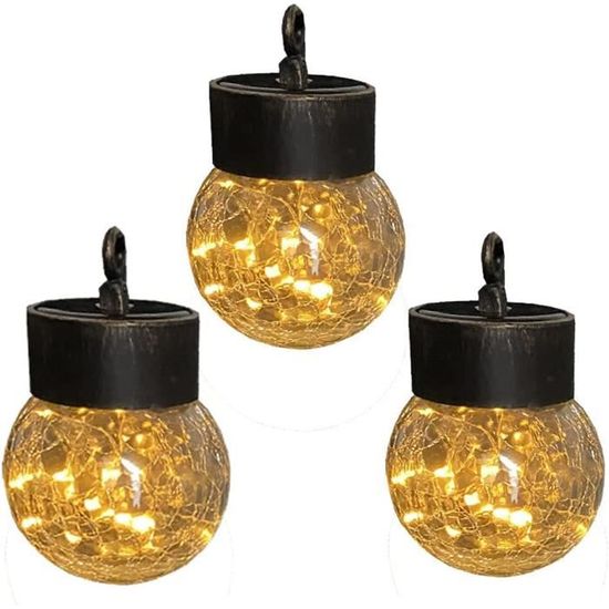 Lot De 3 Lampes Solaires De Remplacement - 7 Cm, Blanc Chaud, IP55, Pour Lanternes Extérieures