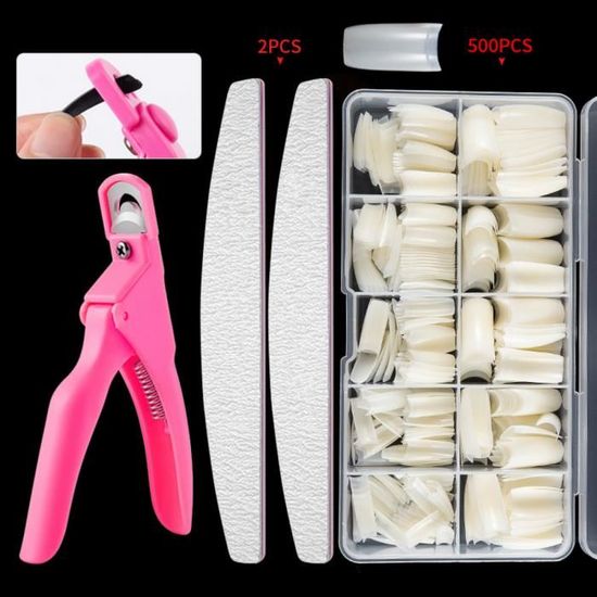 Kit De 12 Capsules De Faux Ongles Prêts à Poser + Colle - French Naturel - Neuf