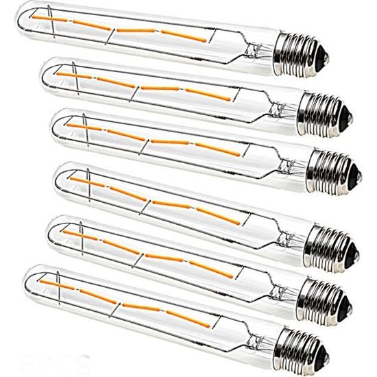6X  E27 T30 Long Tube LED Ampoule 4w Tubulaire E27 40w Edison Filament 400lm Blanc Chaud 2700k t30 -225 Non Dimmable AC220-240V