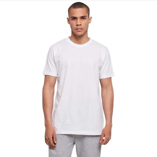 Build Your Brand Basic Round Neck T-Shirt, White, XXL Homme