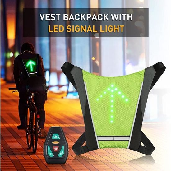 Gilet Réfléchissant Clignotant LED Pour Vélo/trottinette, 5 Modes, Rechargeable - Taille Réglable