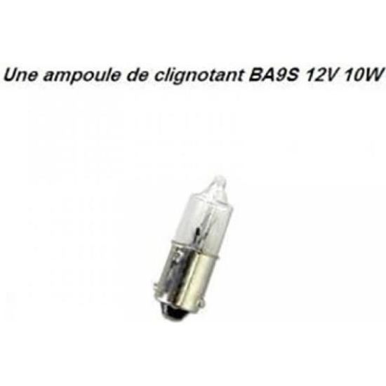 Ampoule Baïonnette BA9s 12V 10W Blanche - Verre Rond, Pour Scooter Et Autres Applications
