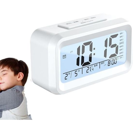 Digital alarm clock horloge numerique alarme horloges fort petite horloge  horloges pour chambres intelligent alarme horloge réveil - Cdiscount Maison