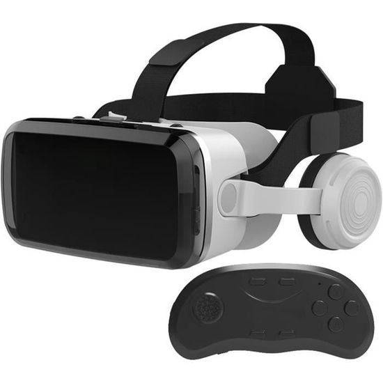 Casque VR Avec Manette - Pour Smartphones 4,7 à 7,8 Pouces | Réalité Virtuelle 3D, Jeux Et Films, Réglage Pupillaire