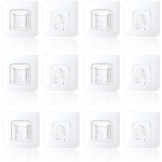 Tofficu 20pièces Crochets Adhésifs Transparants Lot De