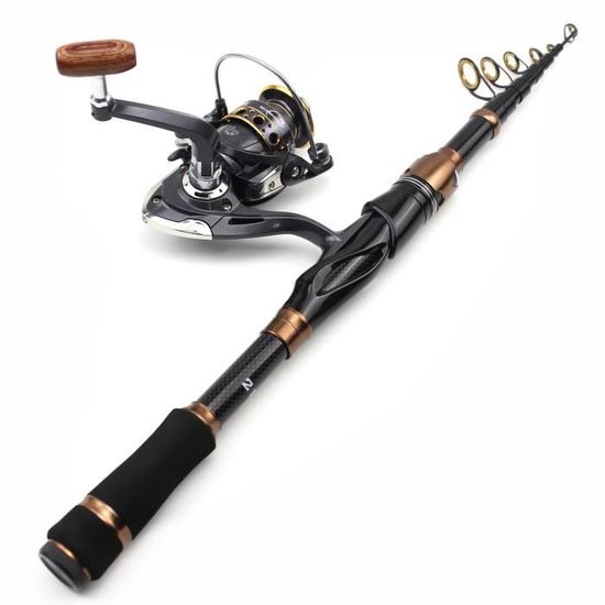 Canne à Pêche Télescopique Ultra Courte Et Portable - 3 Tailles (env. 1,3m à 1,8m) - Parfaite Pour Pêche Nomade Et Eau Douce
