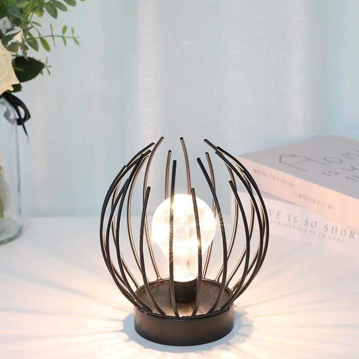 JHY DESIGN Lampe de table de chevet à piles 21cm haute diamant