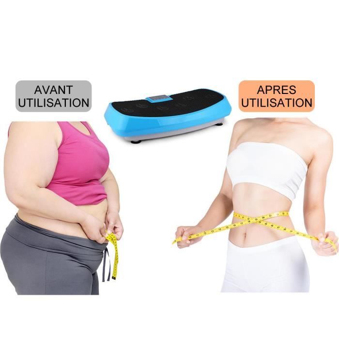 3D Plateforme Vibration à double moteur 3 modes de vibration 79 x 45 x 17CM Écran LCD intelligent - Bleu