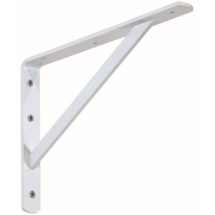 Bronea - Lot de 2 pièces Supports pour charges lourdes | 500 x 330 mm Blanc | Équerre Console Support mural d'étagère