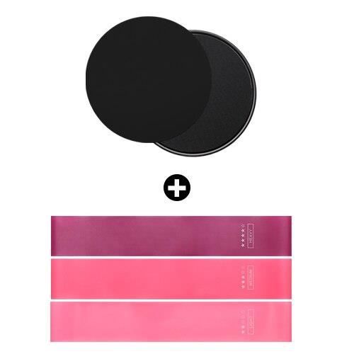 Bandes de résistance avec disques de glisse glisseur Yoga Sport entraînement en caoutchouc Fitness - Modèle: Black - HSJSTLDC00717