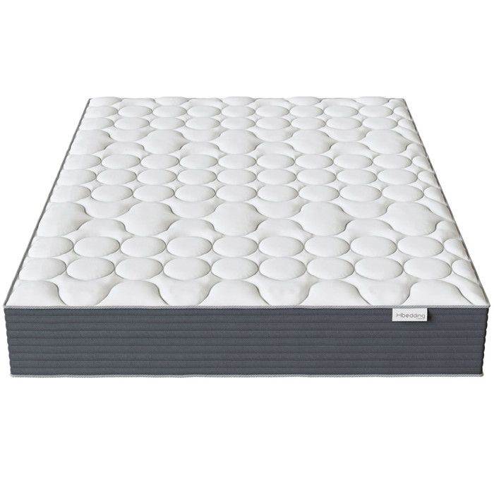 Matelas ressorts ensachés 140x190 Spring Plus Hbedding - Mousse à mémoire de forme et ressorts ensachés