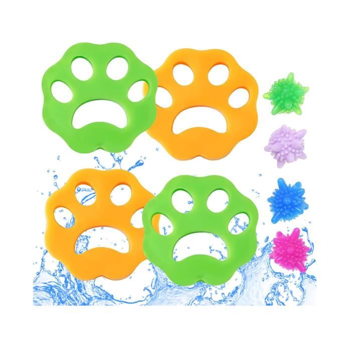 8pcs Boule Anti Poil Linge,Boule de Lavage Machine a Laver,Attrape Poils Machine a Laver,Attrape Poils Animaux,Anti Poils Animaux