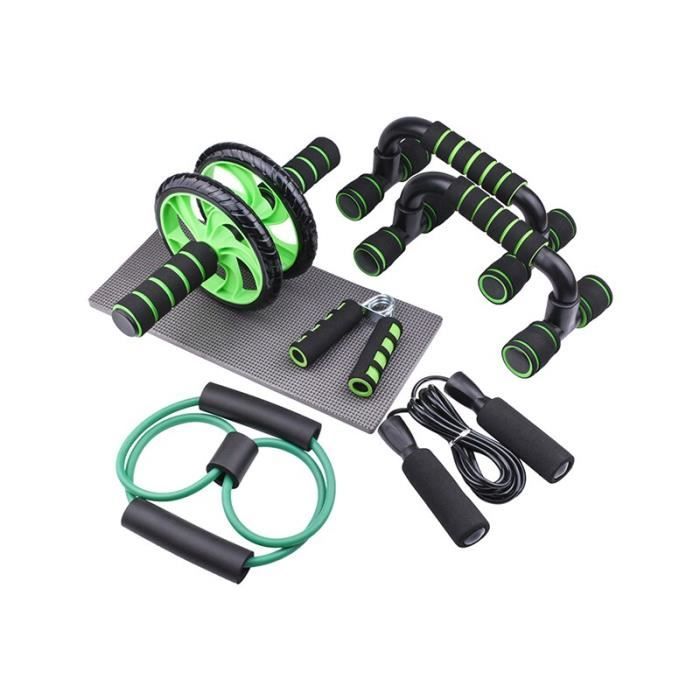 7 pièces-ensemble roue abdominale équipement de sport professionnel gymnastique à domicile Muscle Abdominal Fi JS10508