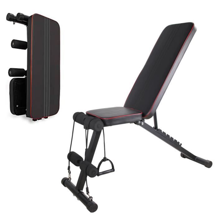 4 en1 Banc de Musculation pliable multifonctionnel Banc de Poids avec 7 Positions ajustable de Dossier Gymnastique à Domicile