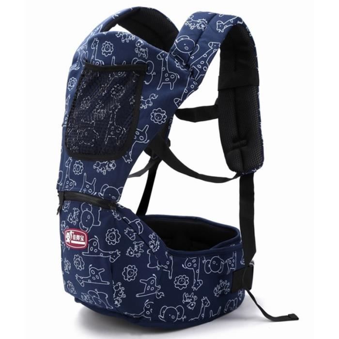 Porte bébé 3-48 mois bleu mode Tabouret bébé à double épaule Nouveau modèle Multifonction Sac de rangement pratique Porte bébé