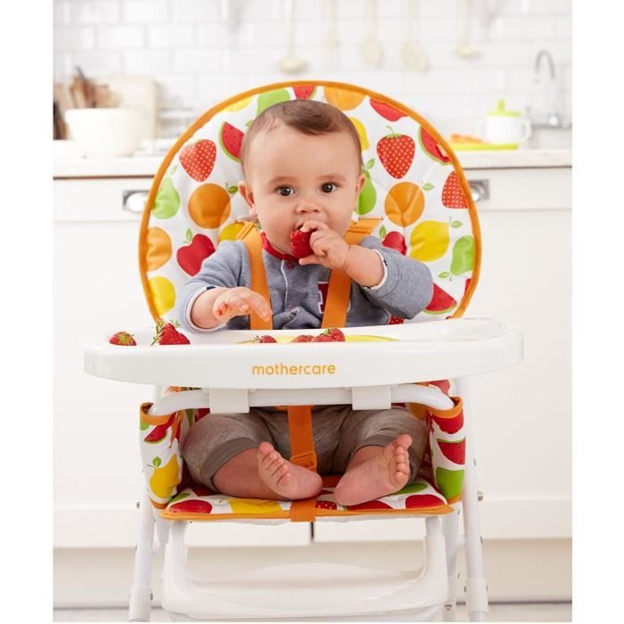 Chaise haute imprimé fruits blanc