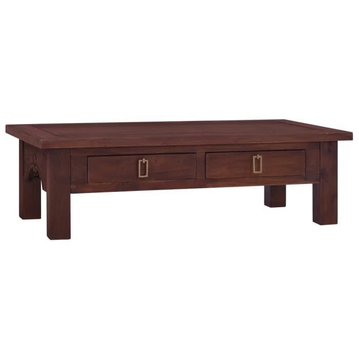 Table basse Marron classique 100x50x30 cm Bois d'acajou massif HB036