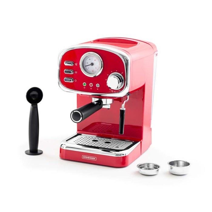Machine A Expresso 1100w Little 7 Boissons A Preparer Italy Rouge De Kitchencook
