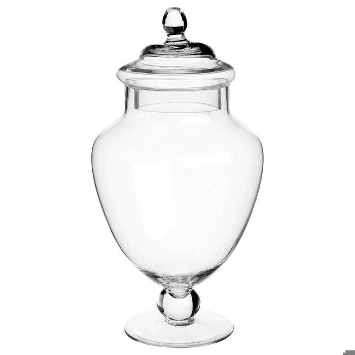 Bonbonnière en verre sur pied grand modèle