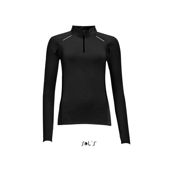 t-shirt running manches longues - Femme - 01417 - noir
